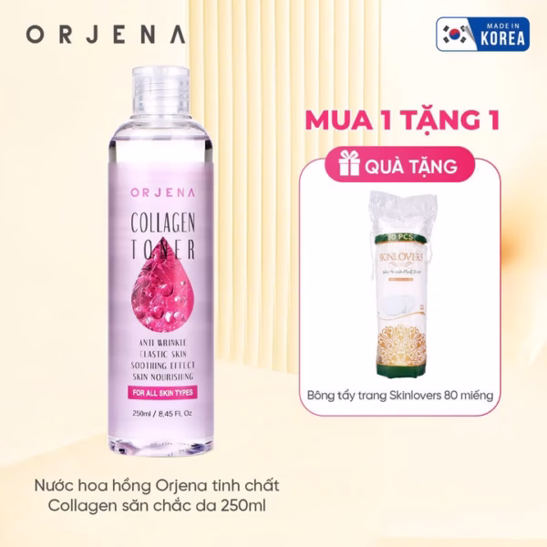 [ Tặng Bông Tẩy Trang ] Nước Hoa Hồng Tinh Chất Collagen Săn Chắc Da 250Ml Orjena