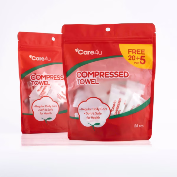 Combo Mua 2 Tặng 1 Gói Khăn Nén Care4U 25 Viên 20 X 20 Cm
