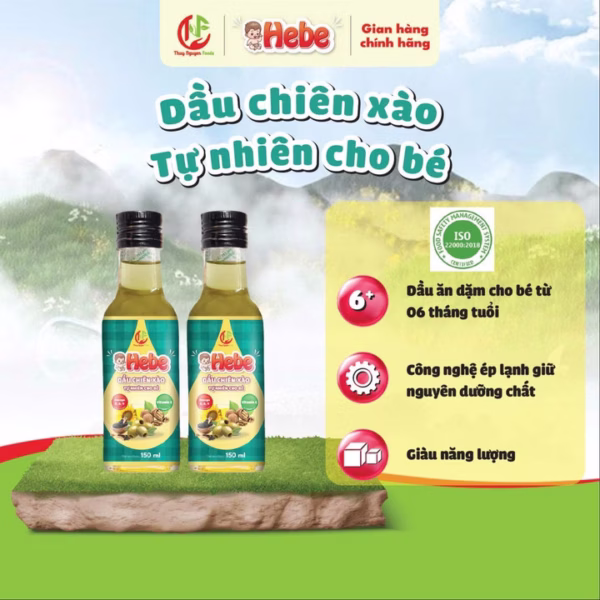 Dầu Chiên Xào Tự Nhiên Cho Bé 150Ml - Hebe