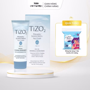 Kem Chống Nắng Khoáng Chất Kiêm Kem Lót Không Màu Spf40 Pa++++ 50G Tizo2