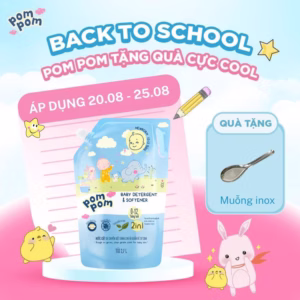 Túi 2.7L - Dành Cho Bé Sơ Sinh - Gel Giặt Xả 2In1 - Sạch Sâu Kháng Khuẩn - Khử Mùi Nôn Trớ, Ọc Sữa, Tè Khai-Lưu Hương Phấn Thơm Dịu Nhẹ