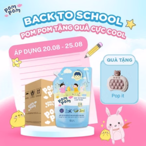 [2 Thùng 6 Túi 2.7L] - Dành Cho Cả Nhà - Gel Giặt Xả 2In1 "Lành" Pompom Active