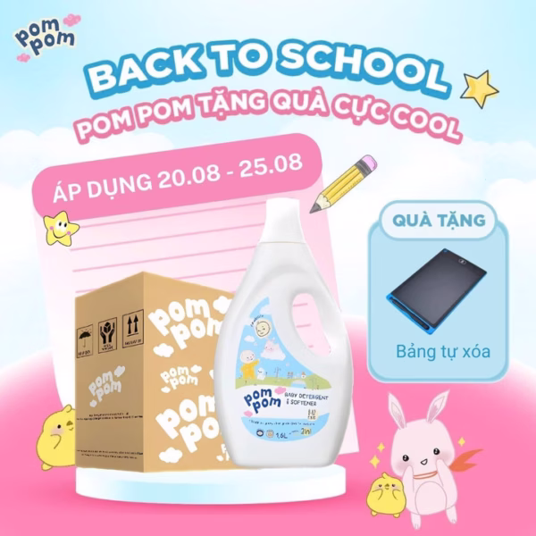 [Thùng 4Chai] - Dành Cho Bé Sơ Sinh - Gel Giặt Xả 2In1- Sạch Sâu - Kháng Khuẩn - Khử Mùi Nôn Trớ, Ọc Sữa, Tè Khai-Lưu Hương Phấn Thơm Dịu Nhẹ