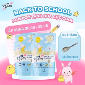 [Combo Túi 1.2L]- Dành Cho Bé Sơ Sinh - Gel Giặt Xả 2In1 - Sạch Sâu Kháng Khuẩn - Khử Mùi Nôn Trớ, Ọc Sữa, Tè Khai-Lưu Hương Phấn Thơm Dịu Nhẹ-
