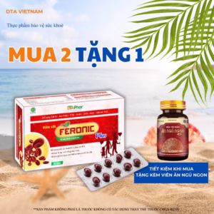 Viên Uống Feronic Plus Hỗ Trợ Bổ Sung Sắt Và Acid Folic Cho Cơ Thể Tặng Khả Năng Tạo Máu Giảm Nguy Cơ Thiếu Máu Hộp 80 Viên