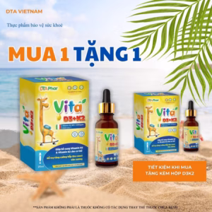 Dung Dịch Uống Vita D3K2 Hỗ Trợ Tăng Cường Hấp Thu Canxi Và Vitamin Cho Bé Chai 20Ml