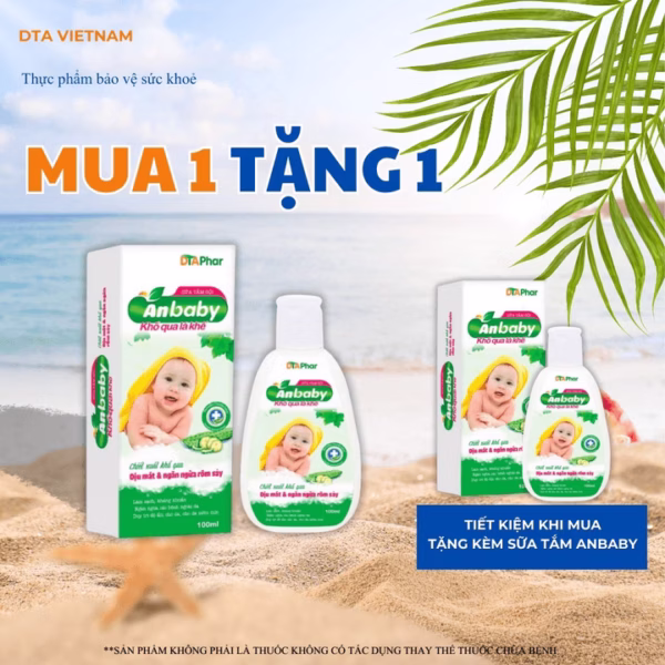 Sữa Tắm Gội Anbaby Khổ Qua Lá Khế Giúp Làm Dịu Mát Và Ngăn Ngừa Rôm Sảy Duy Trì Độ Ẩm Chai 100Ml