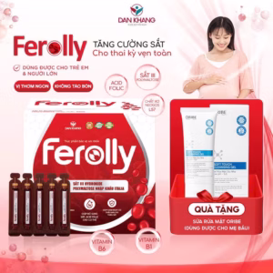 (Mẫu Mới 40 Ống) Ống Uống Ferolly Dân Khang Bổ Sung Sắt Cải Thiện Tình Trạng Thiếu Máu Do Thiếu Sắt - Dân Khang