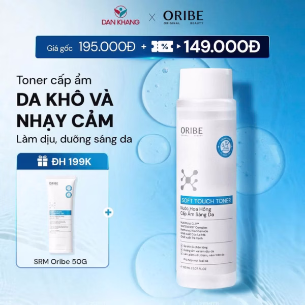 Toner Cấp Ẩm Phục Hồi Da Oribe Soft Touch Toner - Nước Hoa Hồng Sáng Da Se Khít Lỗ Chân Lông 150Ml