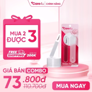 Combo 3 Dũa Móng Tay Thủy Tinh Có Hộp Đựng Care4U
