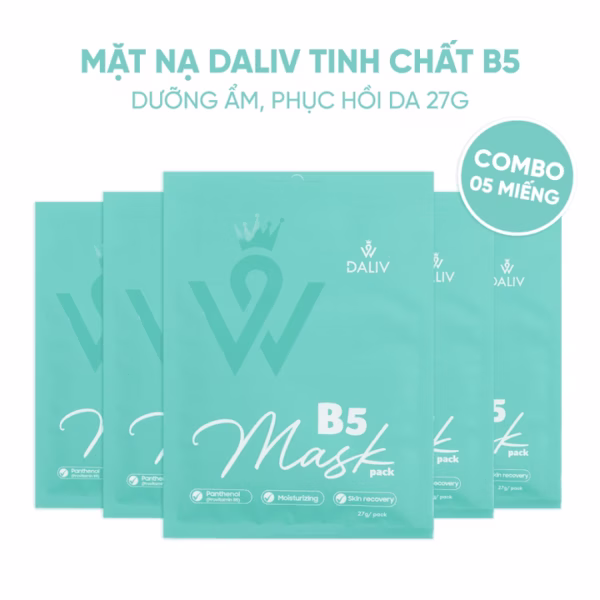 Combo 10 Tặng 2 Mặt Nạ Daliv Tinh Chất B5 Dưỡng Ẩm, Phục Hồi Da 27G