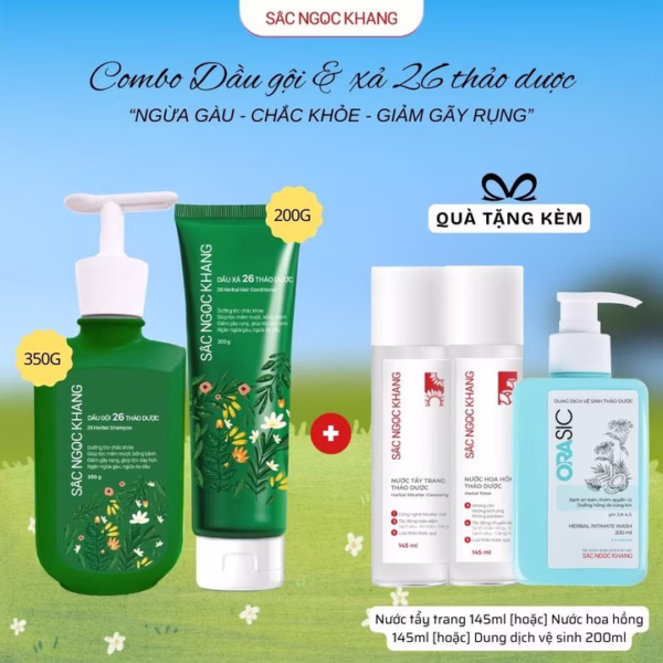 Combo Dầu Gội 26 Thảo Dược [350G] + Dầu Xả 26 Thảo Dược [200G]
