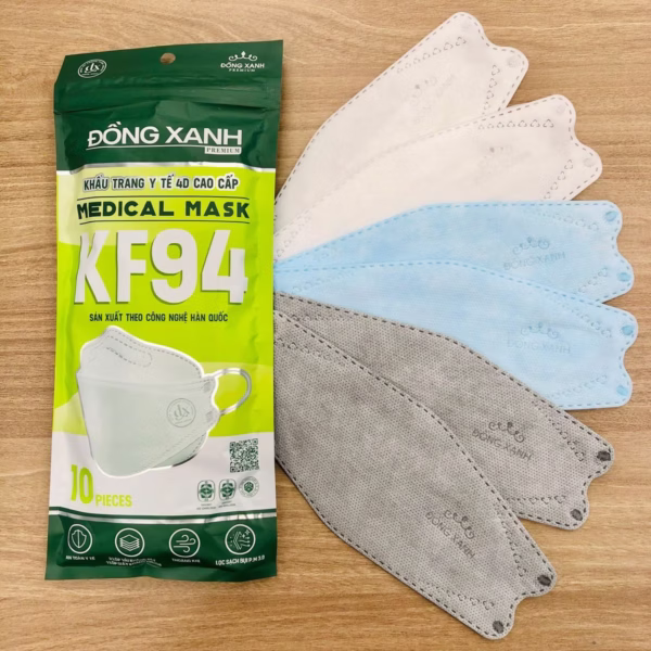 [Túi] Khẩu Trang Kf94 (10 Cái/Túi) - Đồng Xanh Premium