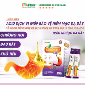 Dung Dịch Nghệ Đen Fast Hỗ Trợ Giảm Nhanh Acid Dịch Vị Bảo Vệ Niệm Mạc Dạ Dày Giảm Đau Và Trào Ngược Hộp 15 Gói