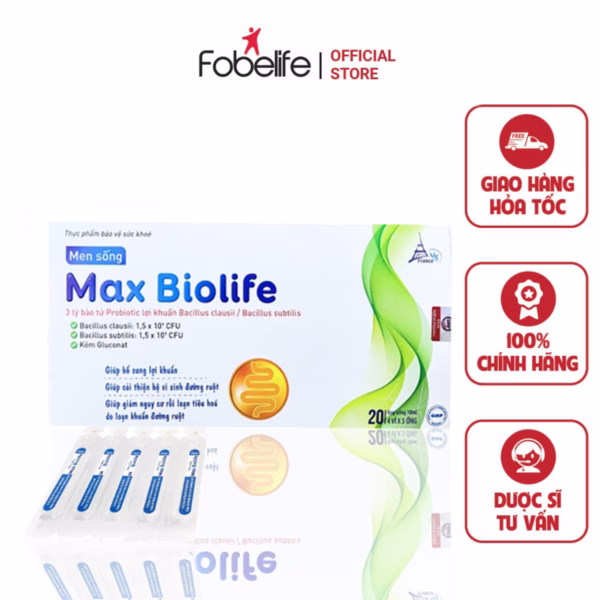 Ống Uống Men Vi Sinh Hỗ Trợ Tiêu Hóa Max Biolife - Pháp Effiel