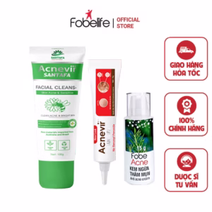 Combo Trị Mụn Sữa Rửa Mặt 100G + Kem Mụn Đỏ 15G + Kem Trị Thâm 15G - Fobelife