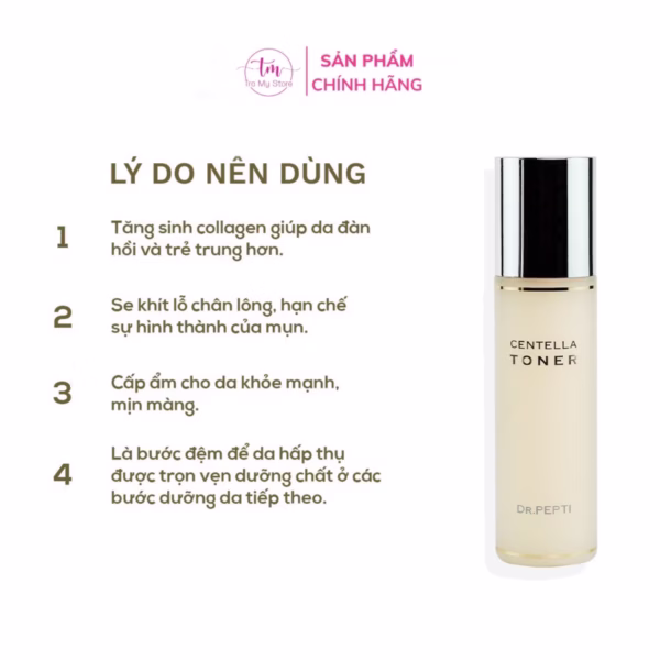 Nước Hoa Hồng Centella Toner 180Ml - Dr.Pepti+