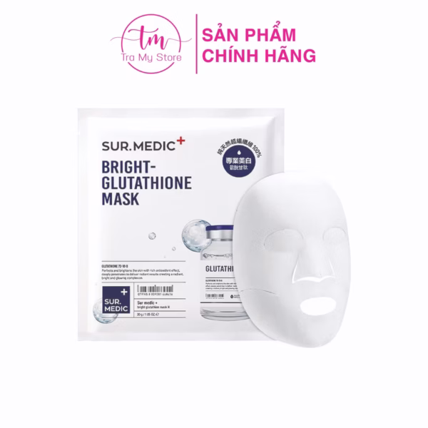 Mặt Nạ Dưỡng Trắng Sur Medic Bright Glutathione Mask Hộp 10 Miếng - Glutathione Mask