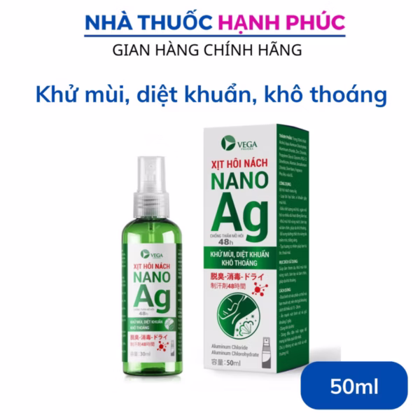 Xịt Khử Hôi Nách Nano Ag Lọ 50Ml - Shabigroup