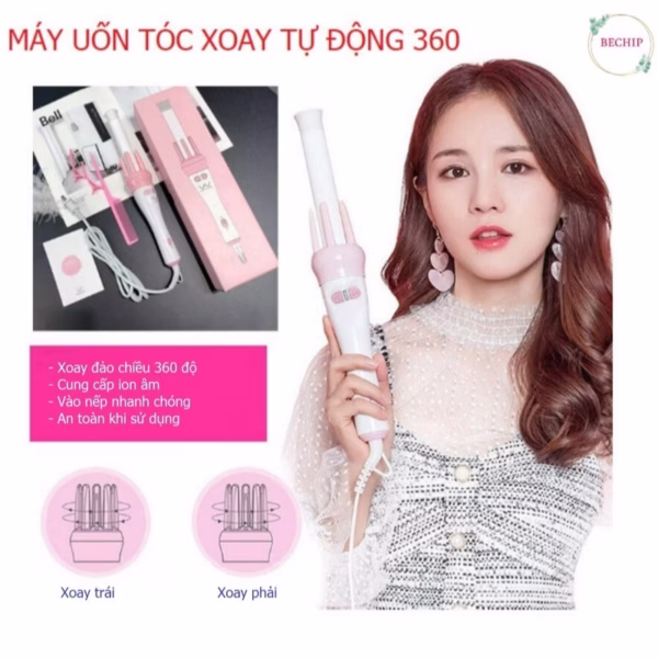 Máy Uốn Tóc Xoay Tự Động 360 Vivid Ctb77 - Bechip