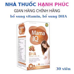 Viên Uống Mama Iq Gold Giúp Bổ Sung Dha, Acid Folic, Sắt, Vitamin Cho Bà Bầu Hộp 30 Viên - Hải Linh