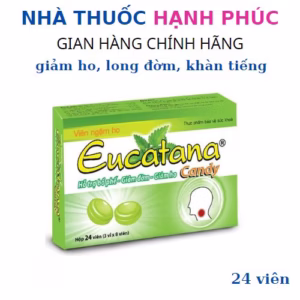 Viên Ngậm Ho Thảo Dược Eucatana Giảm Ho, Ấm Họng, Giảm Viêm Họnghộp 24 Viên - Tanarpha