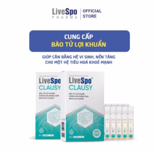 Combo 2 Giảm Rối Loạn Tiêu Hóa Cho Người Uống Kháng Sinh Livespo Clausy Hộp 10 Ống - Livespo Pharma