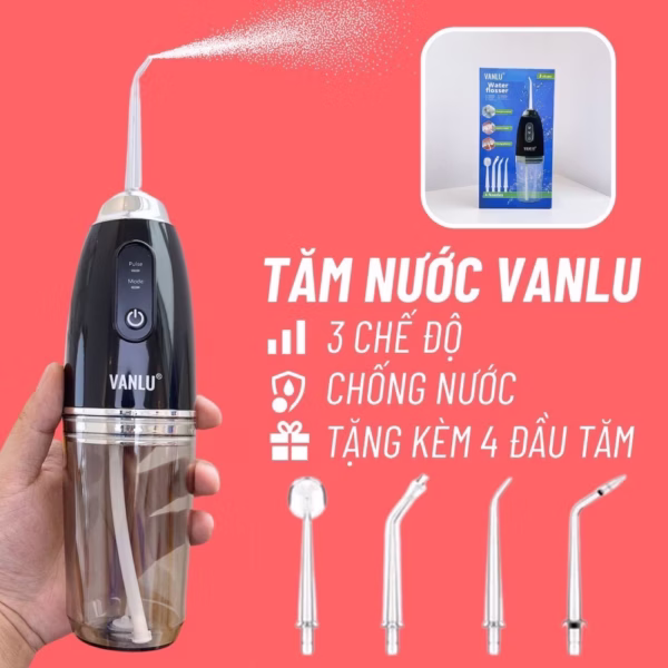 Máy Tăm Nước Optismile Vanlu Cao Cấp Chính Hãng Fullbox Tặng Kèm 4 Đầu Phun Gd058 - Lady'S Passion
