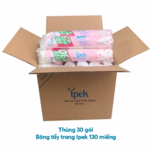 [ Tặng 1 Gói Bông Care4U 233 Miếng ] Thùng 30 Gói Bông Tẩy Trang Siêu Mềm Mịn 100+30 Miếng - Ipek