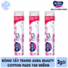 Combo3 Bông Tẩy Trang Chính Hãng 150 Miếng- Aura - Ảnh 2
