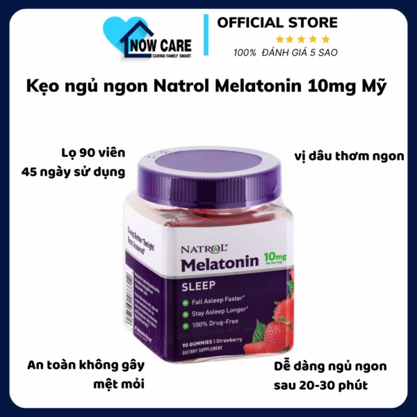Kẹo Ngủ Ngon Melatonin 10Mg Số 1 Mỹ - Natrol