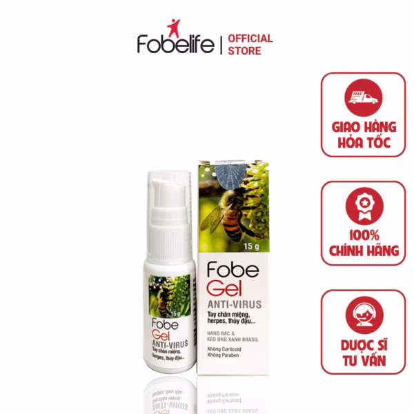 Gel Bôi Tái Tạo Da, Thủy Đậu, Zona Do Virus Gây Nên Fobe Gel Anti Virus 15G - Fobelife