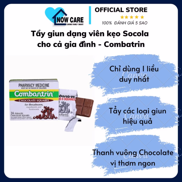 Tẩy Giun Dạng Viên Kẹo Socola Cho Cả Gia Đình - Combatrin