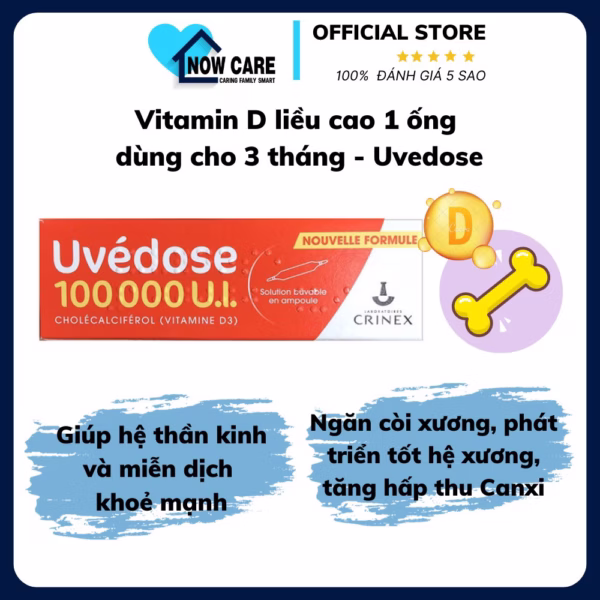 Vitamin D Liều Cao 1 Ống Dùng Cho 3 Tháng - Uvedose