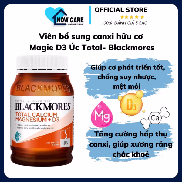 Viên Bổ Sung Canxi Hữu Cơ Magie D3 Úc Total- Blackmores
