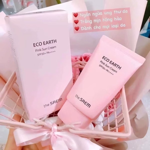 Kem Chống Nắng Giảm Dầu, Nâng Tone Da Sáng Hồng Pink Sun Cream Ex Spf50+/Pa++++ - The Saem Kt1- Gdn