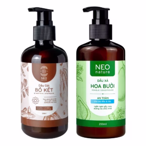 Bộ Đôi (Gội + Xả) Dưỡng Tóc Suôn Mượt Và Giảm Gãy Rụng Tóc Gồm Dầu Gội Bồ Kết (250Ml) & Dầu Xả Hoa Bưởi (250Ml) - Neoneture