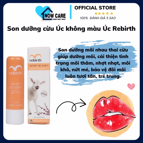 Son Dưỡng Cừu Úc Không Màu Pháp - Rebirth