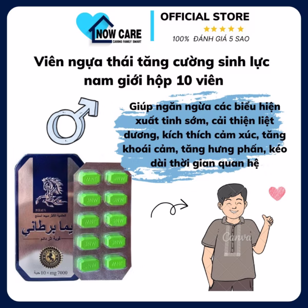 Viên Ngựa Thái Tăng Cường Sinh Lực Nam Giới Hộp 10 Viên - Ngựa Thái