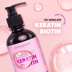 Dầu Gội Mọc Tóc Keratin & Biotin Công Thức Giảm Rụng Siêu Tối Ưu - Dầu Gội Đầu Ngăn Ngừa Rụng 240Ml (Chai)-Milaganics