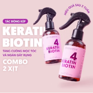 Combo 2 	Biotin Mọc Tóc & Keratin Phục Hồi Tóc 4% 150Ml/Chai - Milaganics
