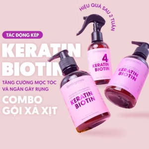 Liệu Trình Siêu Mọc Tóc Biotin & Keratin 4%: Dầu Gội, Dầu Xả, Xịt Mọc Tóc Hiệu Quả Sau 2 Tuần - Milaganics