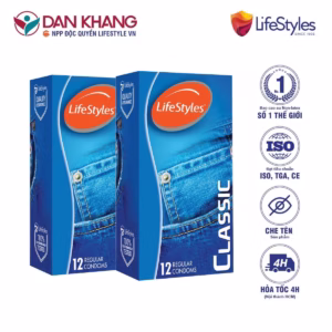 Bộ 2 Hộp Bao Cao Su Classic Thiết Kế Mỏng Ôm Sát Cao Cấp - Lifestyles - 12 Bao/Hộp