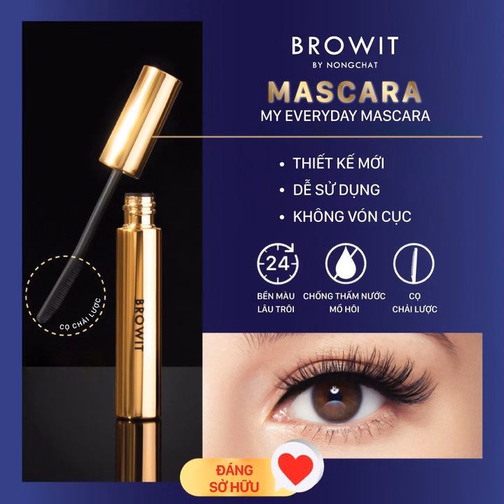 Mascara Nongchat Browit Thái Lan Làm Dài, Dày Và Cong Mi Chuyên Dụng Cho Makeup, Chuốt Mi Chống Thấm Nước - Chốt Đi Store - Ảnh 3