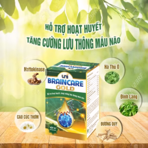 Viên Uống Bổ Não Giúp Lưu Thông Máu, Giảm Đau Đầu Braincare Gold - Uni Pharma