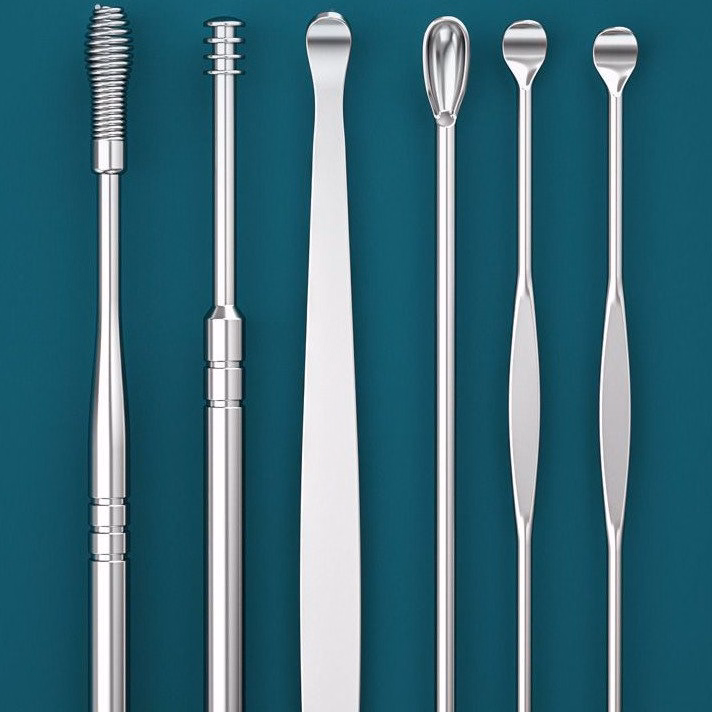 Bộ Lấy Ráy Tai 6 Món Hộp Inox - Su - Ảnh 4