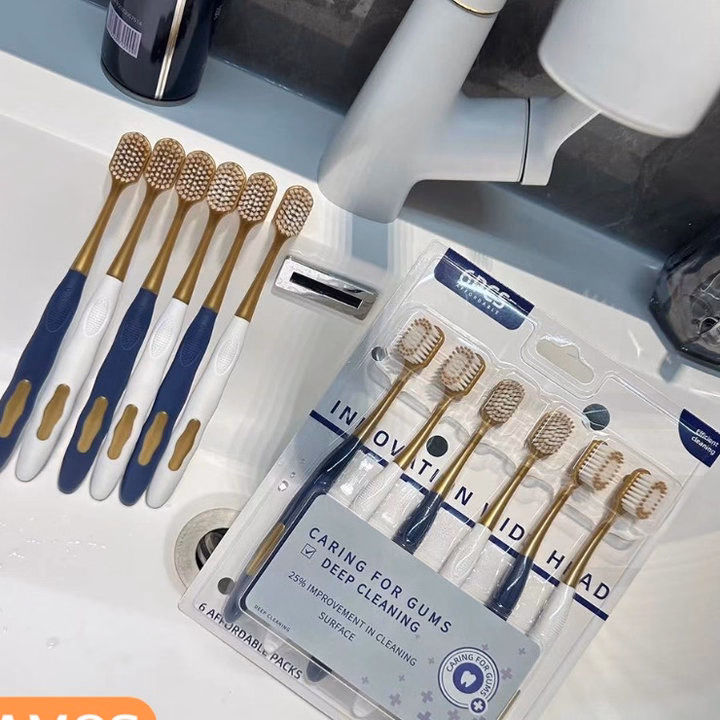 Combo 6 Bàn Chải Đánh Răng Nội Địa Trung Chocoikes Lông Siêu Mềm - Su - Ảnh 2