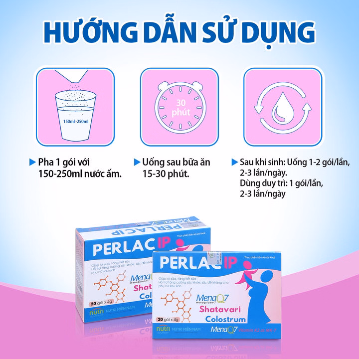 Cốm Lợi Sữa Giúp Tăng Tiết Sữa Mẹ, Thông Tắc Sữa Perlac Ip - Ảnh 8