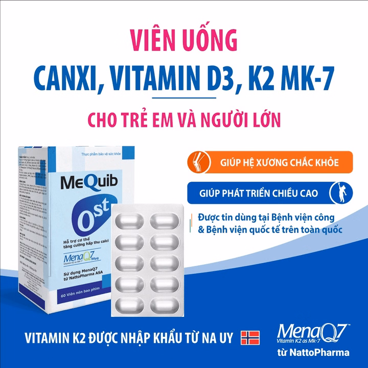Viên Uống Ost Bổ Sung Vitamin D3 K2 (Mk7) Và Canxi - Mequib - Ảnh 2