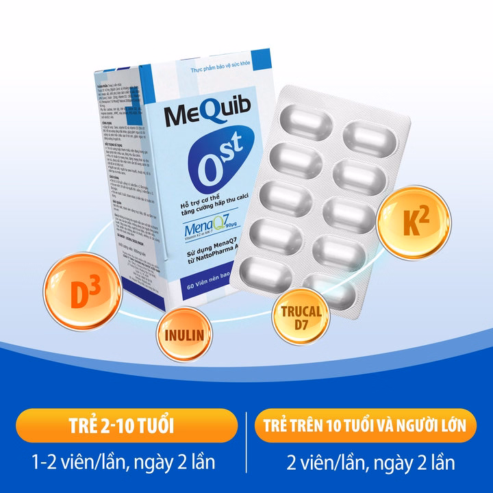Viên Uống Ost Bổ Sung Vitamin D3 K2 (Mk7) Và Canxi - Mequib - Ảnh 11